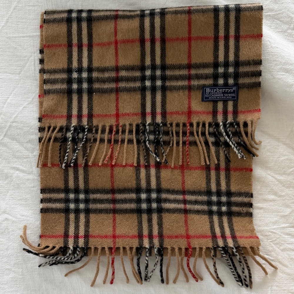 Burberry Cashmere Wool Blend Scarf - 12”x54”
